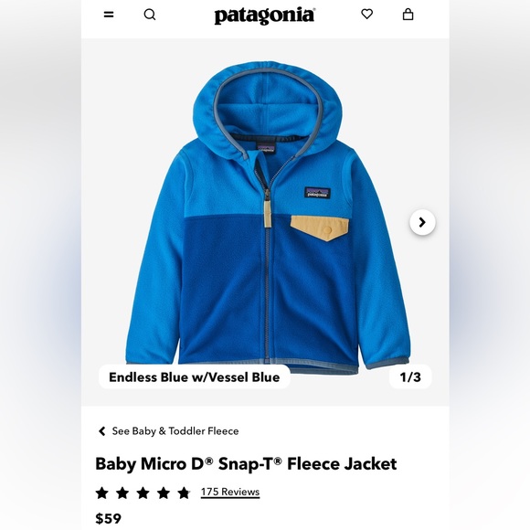Patagonia Baby Micro D snap jacket size 3-6 months - Picture 7 of 8